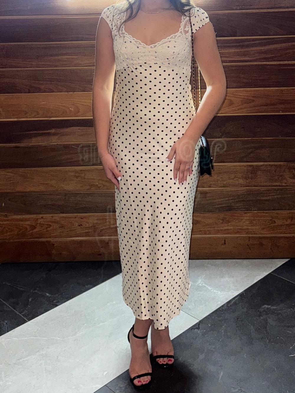 Polka dot open back dress